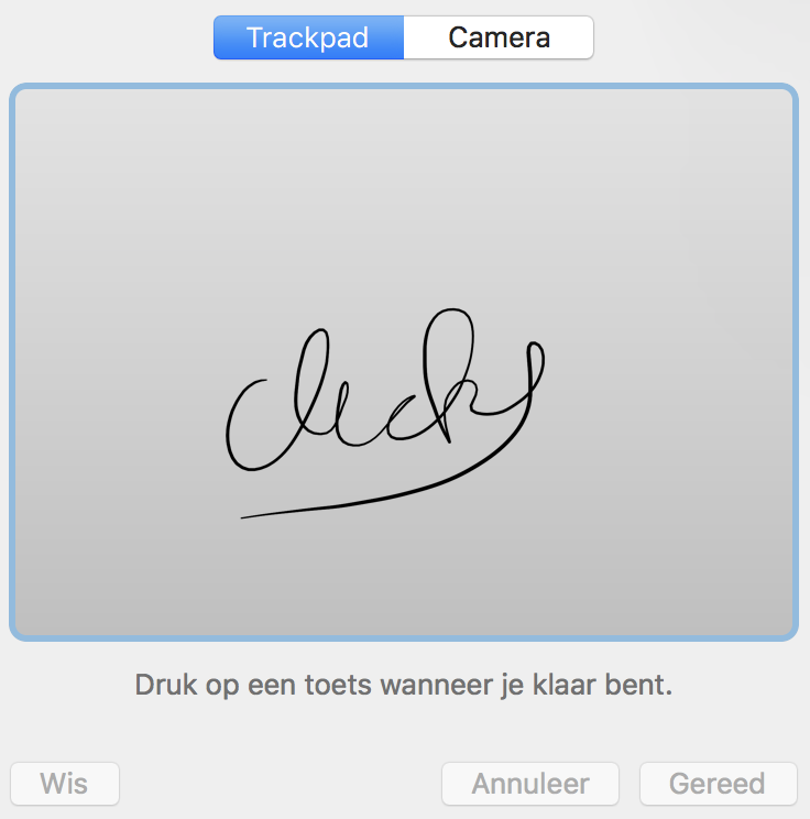 trackpad handtekening