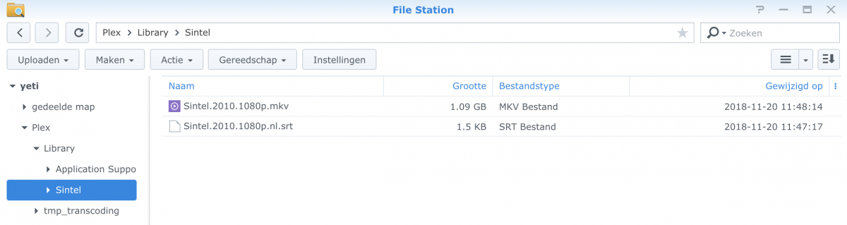 ondertiteling synology plex