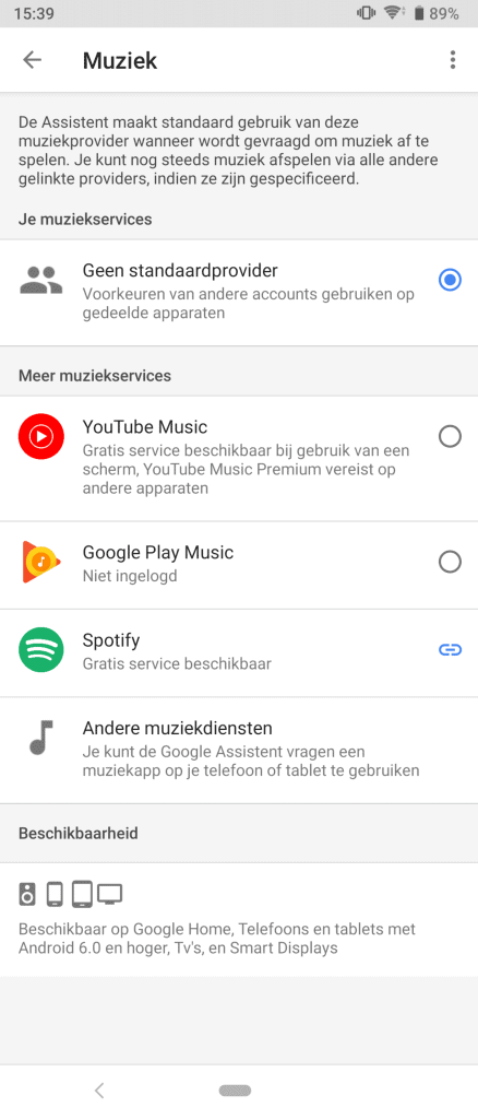 google home diensten