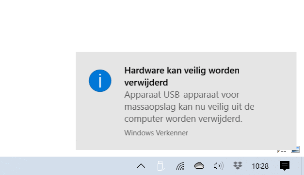 USB stick veilig verwijderen Windows 10