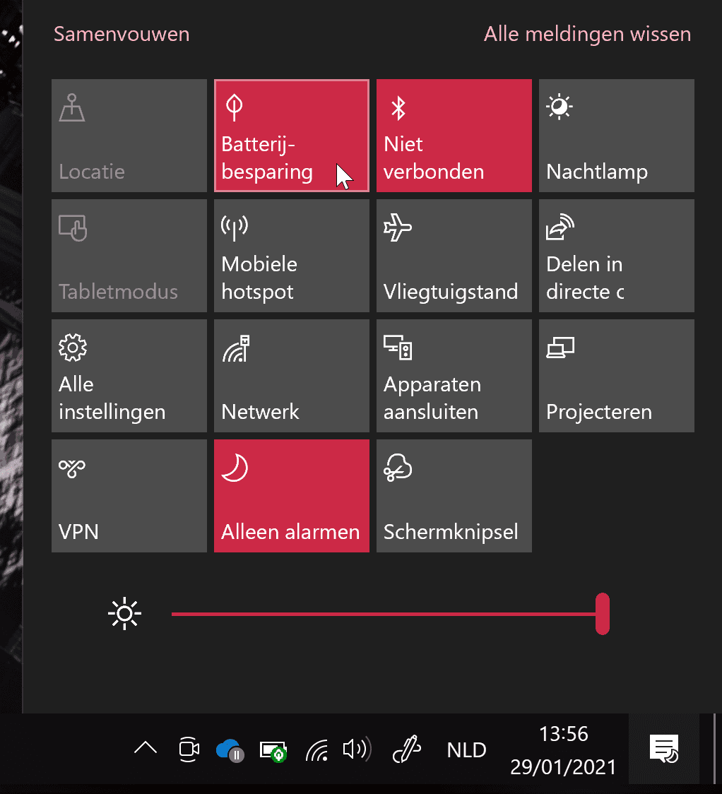 batterij laptop energiebesparing