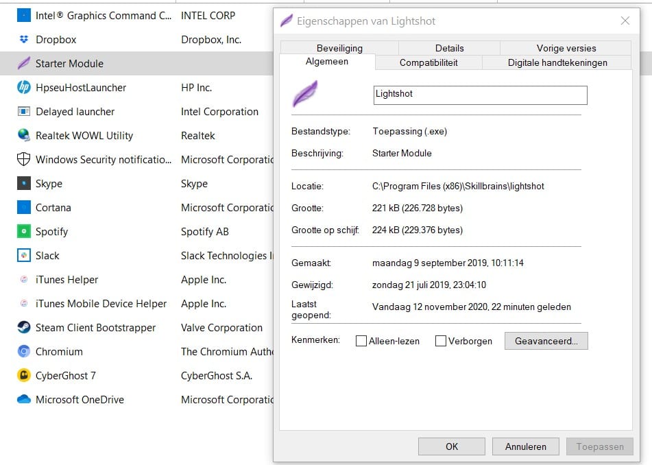 opstartprogramma's windows 10