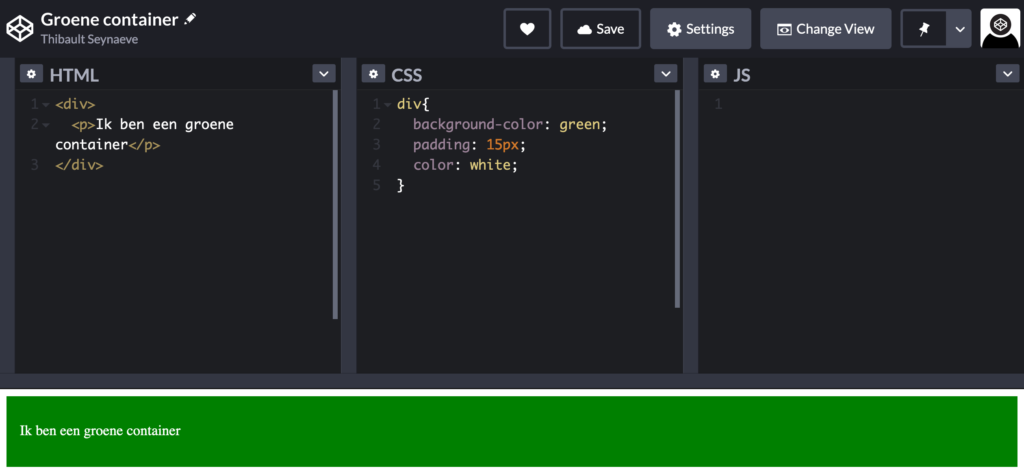 project maken codepen