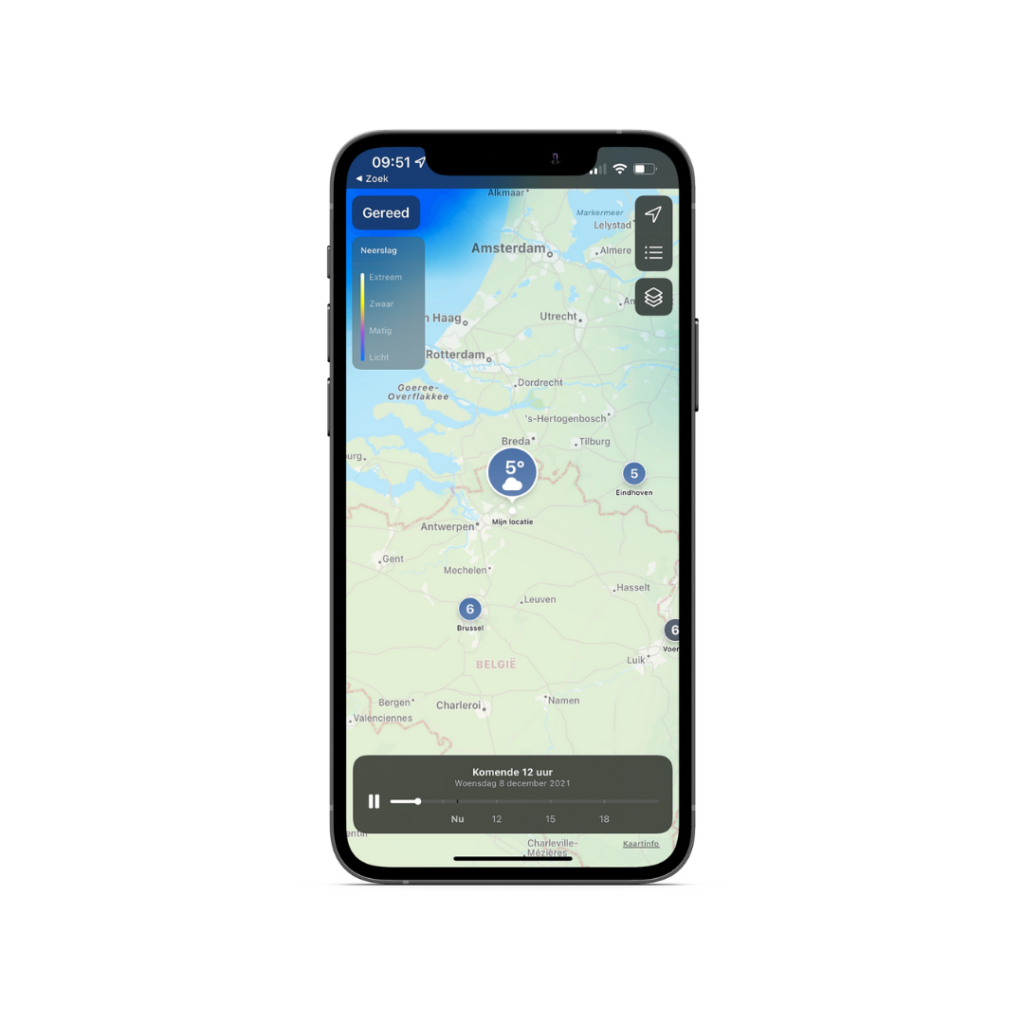 iOS 15 Weer buienradar