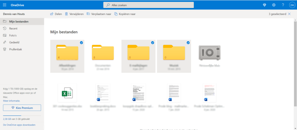 OneDrive mappen verwijderen