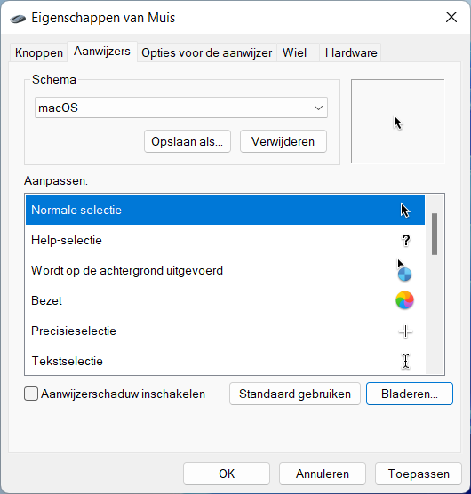 Muisinstellingen Windows 11