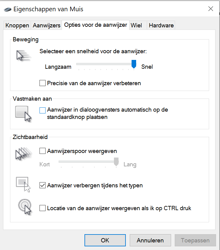 Snelheid muis cursor aanpassen Windows 10 Windows 11 hoe