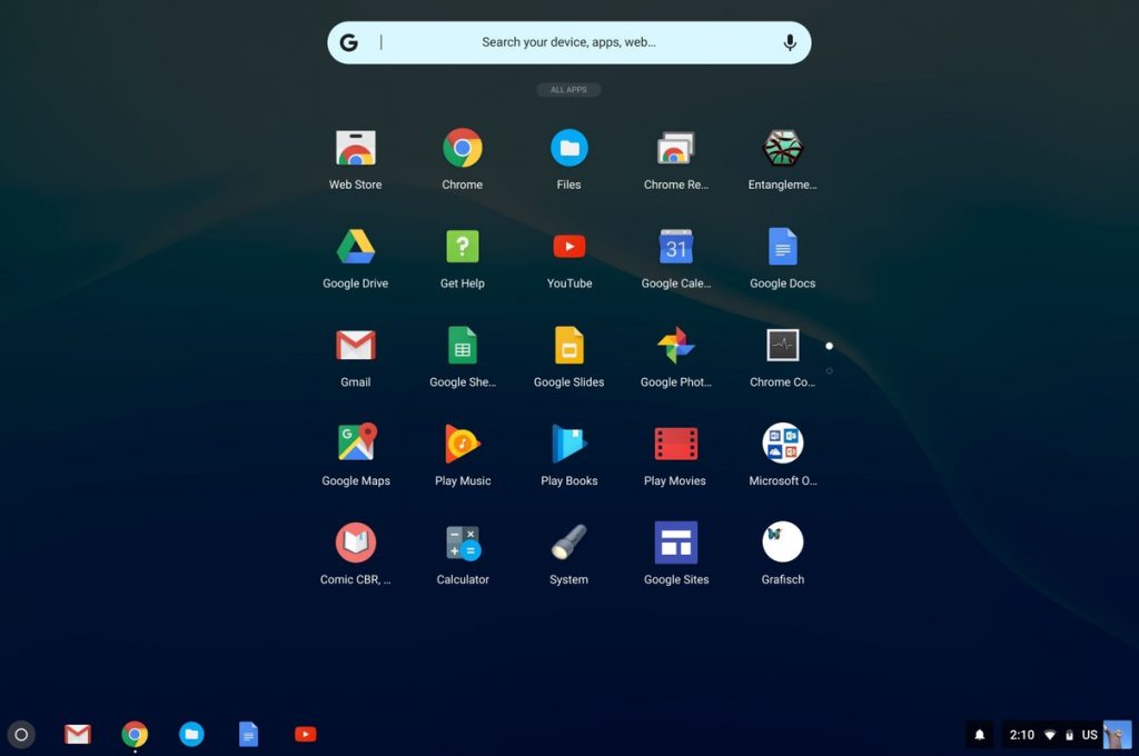 chrome OS launcher