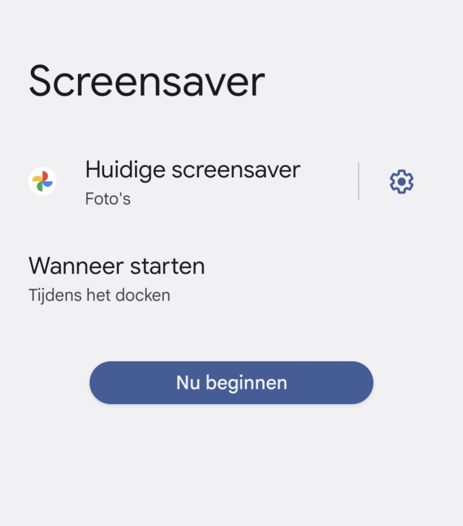 screensaver selecteren android